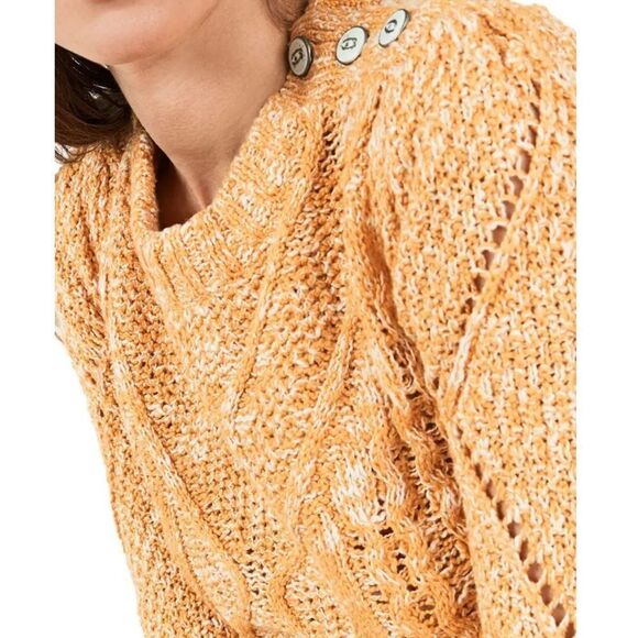 FAHERTY Chunky Retro Cable knit sweater XL Butter Yellow Soft  $178 NWT - Picture 1 of 12